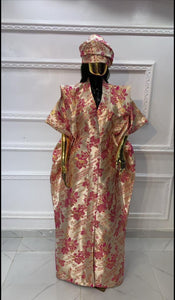 Hot Pink African Damask Bubu Boubou Elegant Event Wear