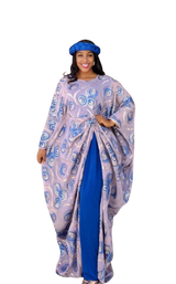 Royal Blue 3 Piece Umunde Somalic Shiffon Underdress and Braided Headband